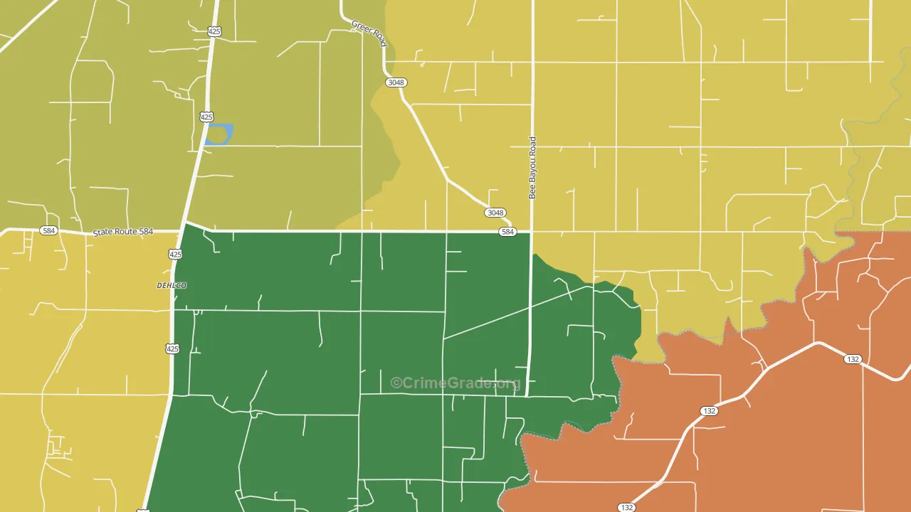 Archibald, LA Map of Theft Rates