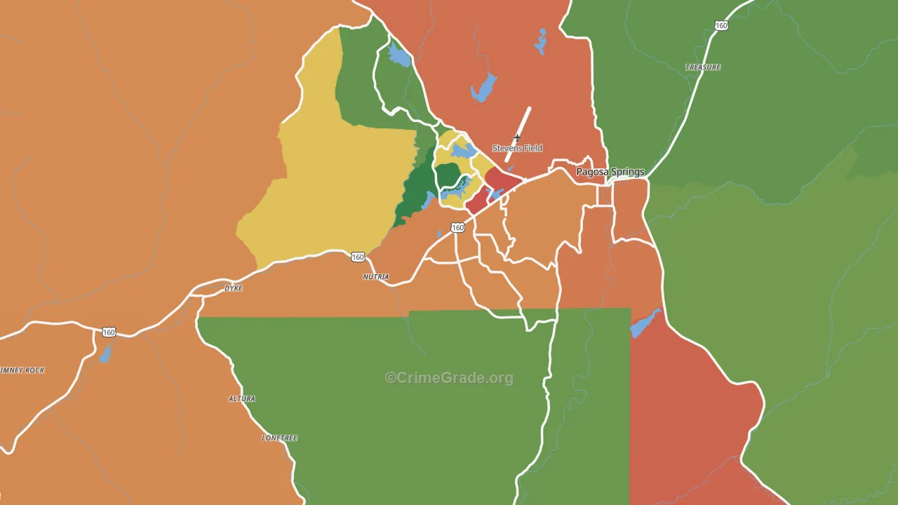 Archuleta County, CO Map of Theft Rates