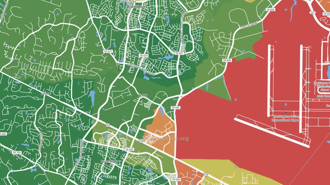 Arcola, VA Map of Theft Rates