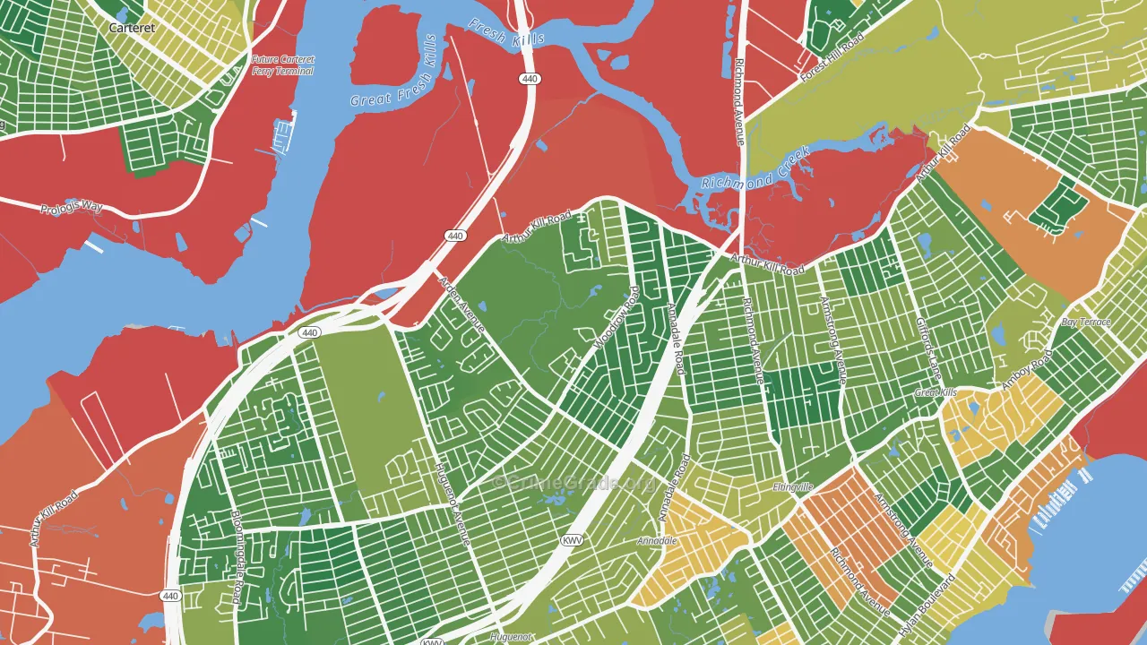 Arden Heights, Staten Island, NY Map of Theft Rates
