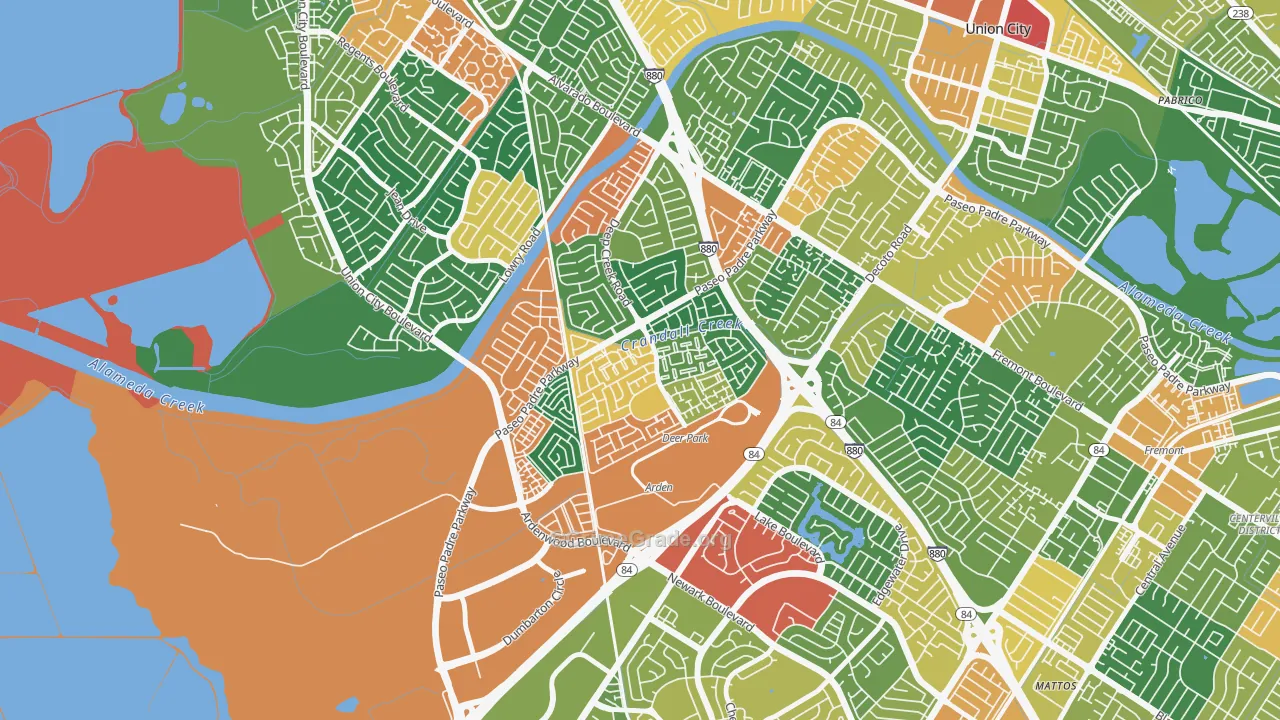 Ardenwood, Fremont, CA Map of Theft Rates