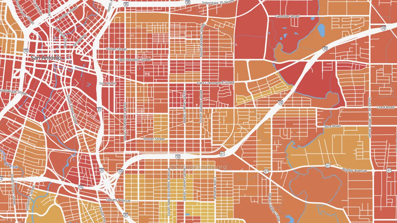 Arena District, San Antonio, TX Map of Theft Rates