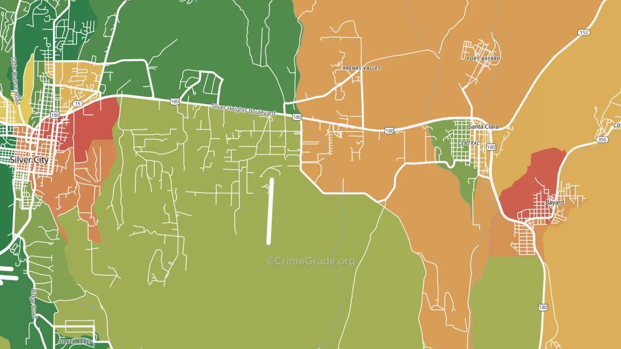 Arenas Valley, NM Map of Theft Rates