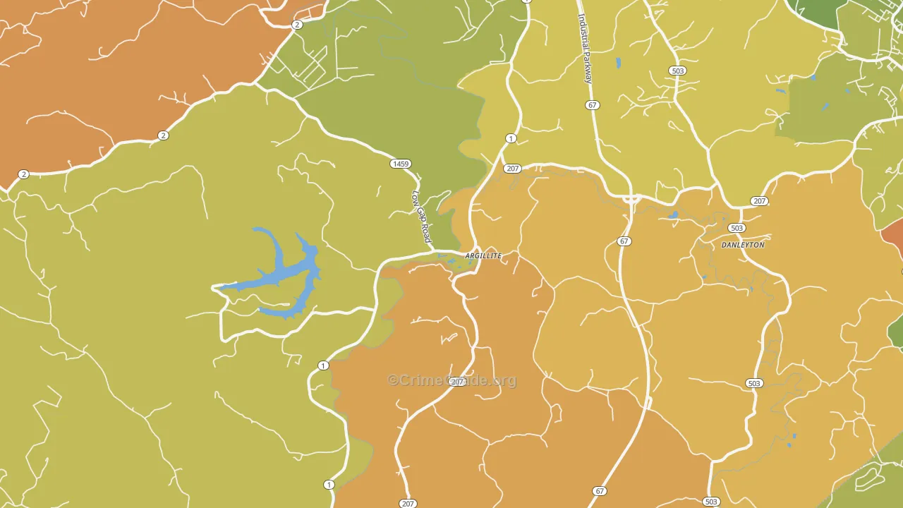 Argillite, KY Map of Theft Rates