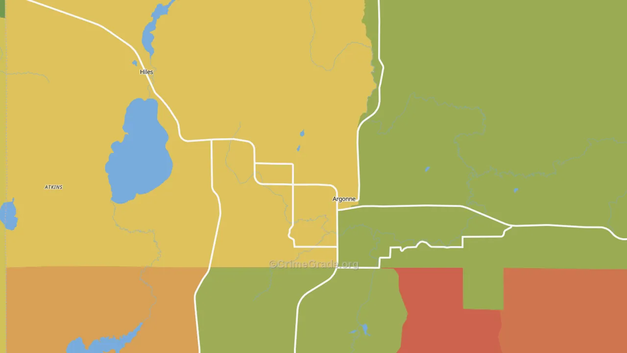 Argonne, WI Map of Theft Rates