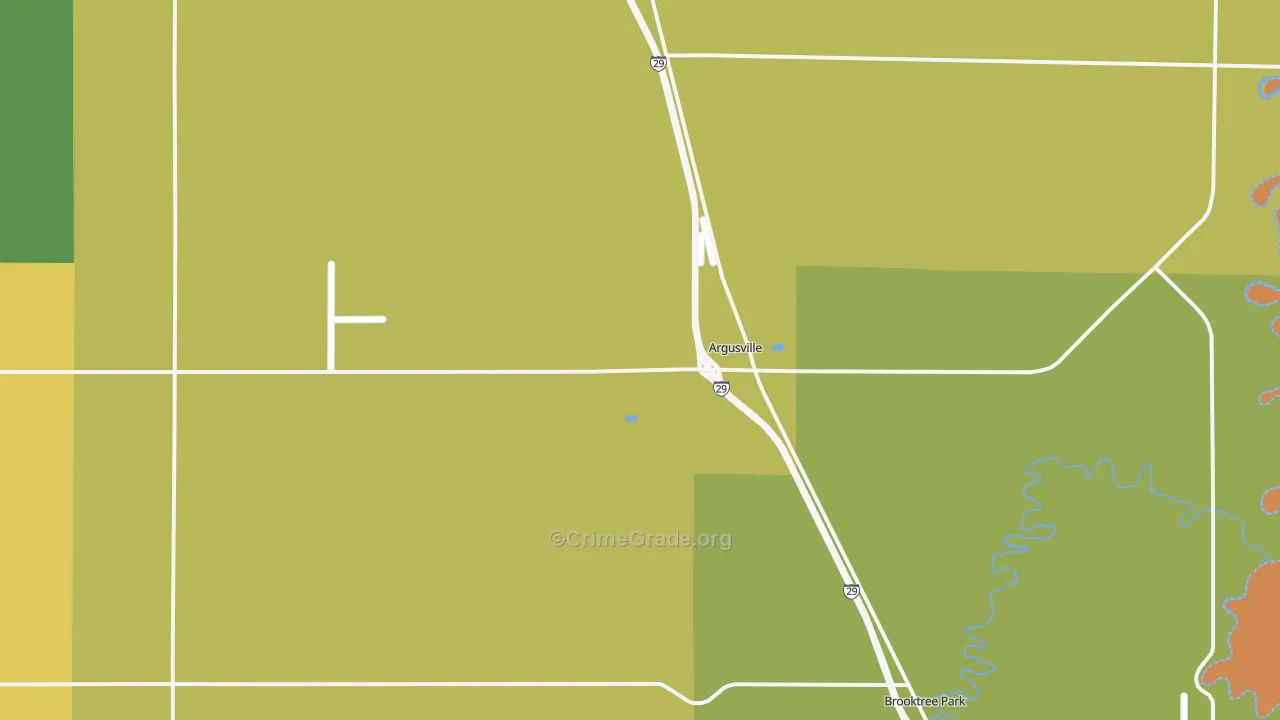 Argusville, ND Map of Theft Rates