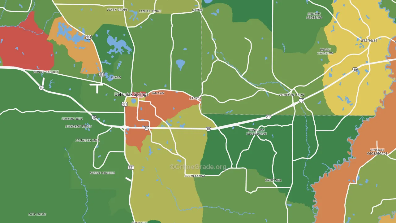 Argyle, FL Map of Theft Rates