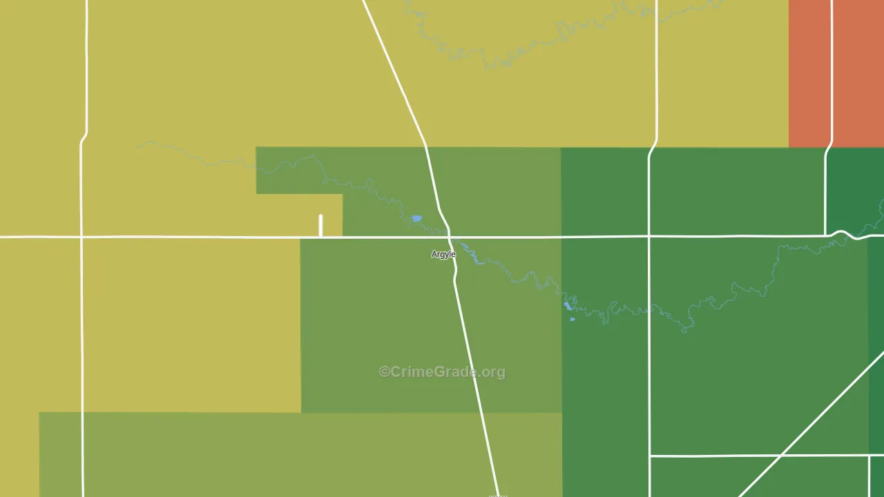 Argyle, MN Map of Theft Rates
