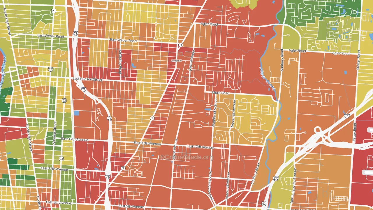 Argyle Park, Columbus, OH Map of Theft Rates