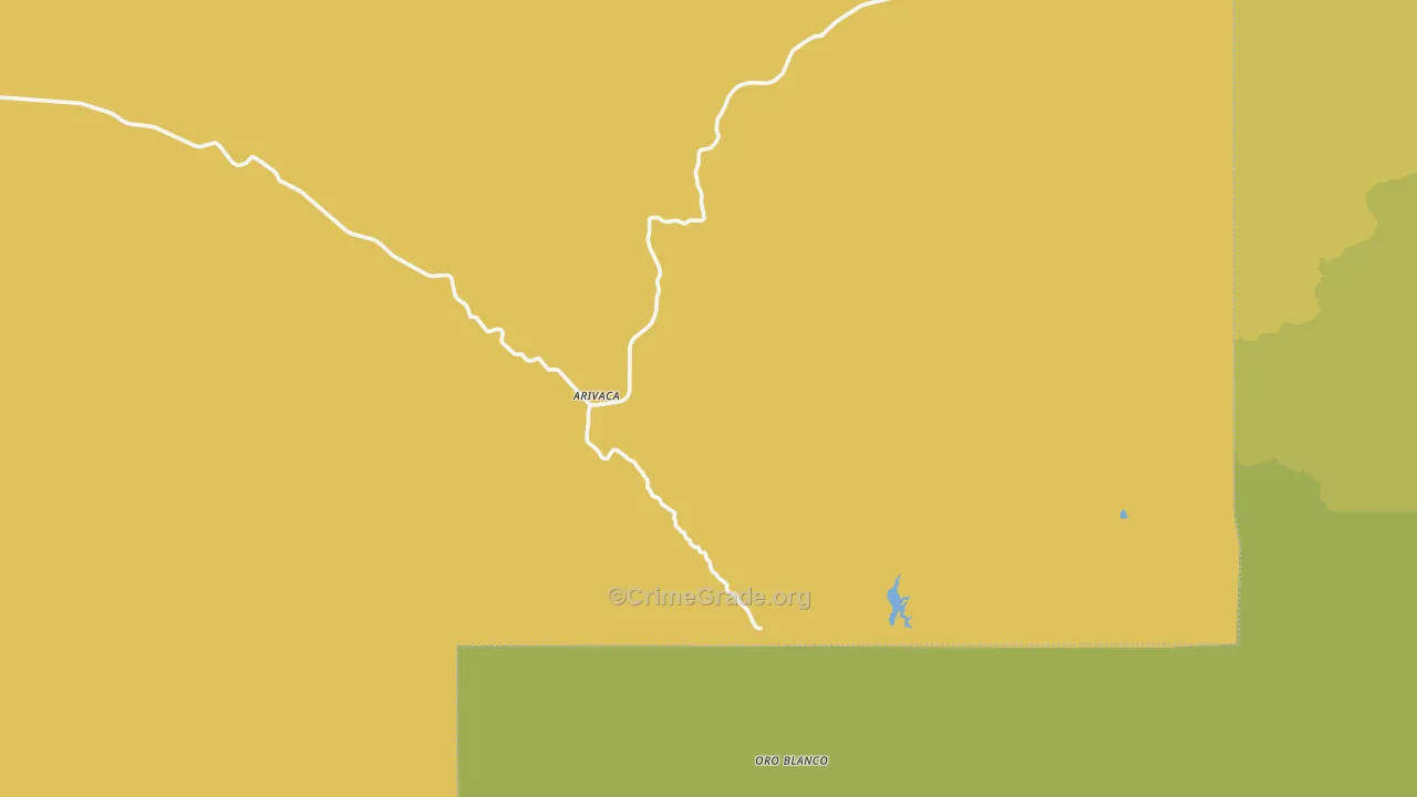 Arivaca, AZ Map of Theft Rates