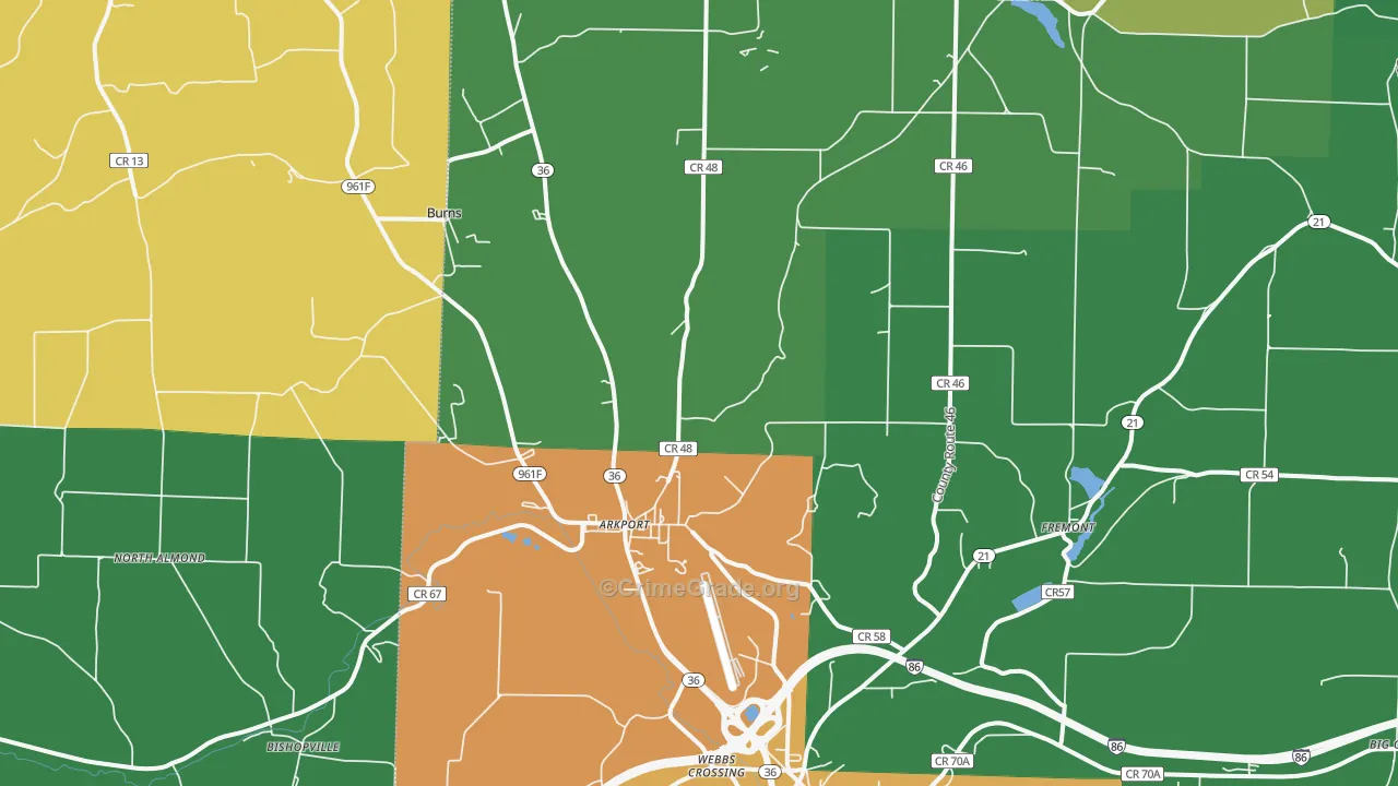 Arkport, NY Map of Theft Rates