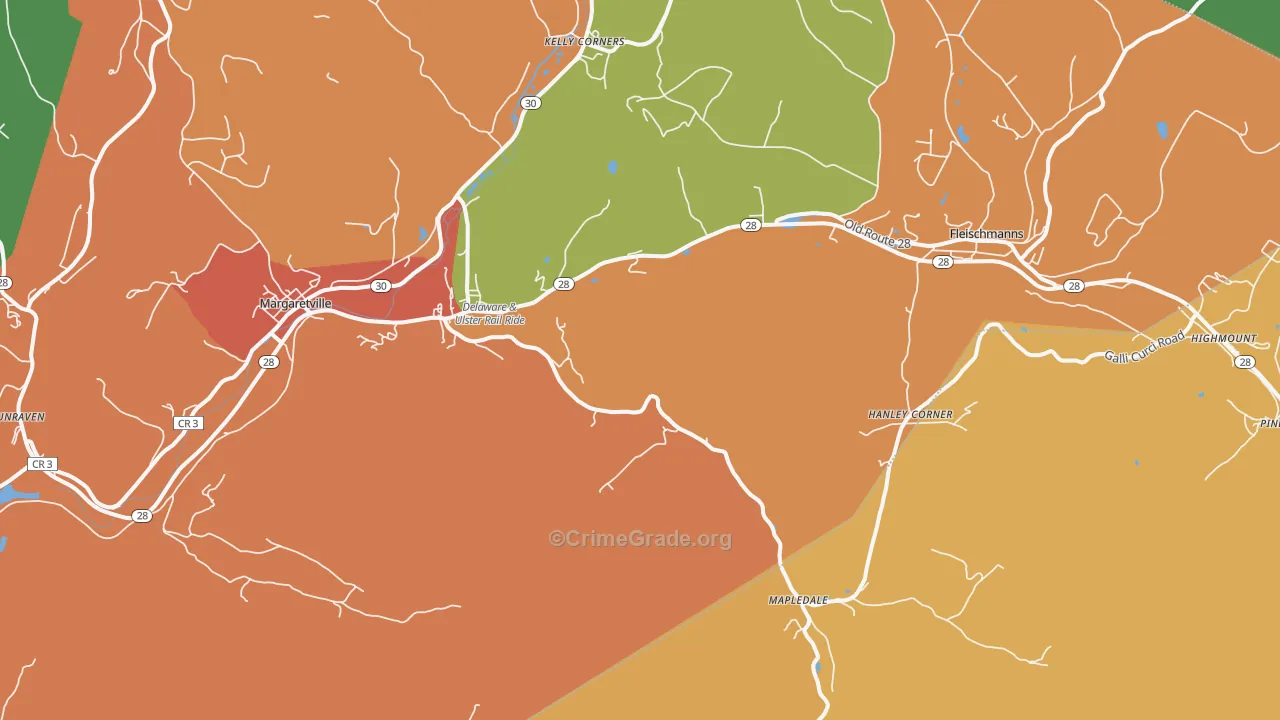 Arkville, NY Map of Theft Rates