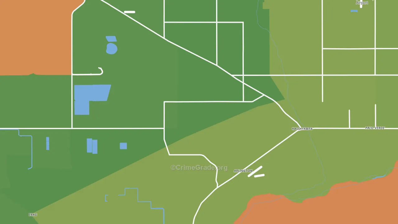 Arlington, AZ Map of Theft Rates