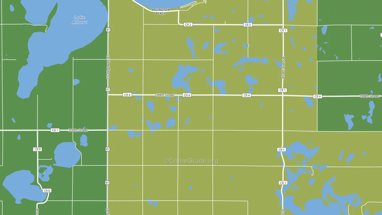 Arlington Beach, SD Map of Theft Rates
