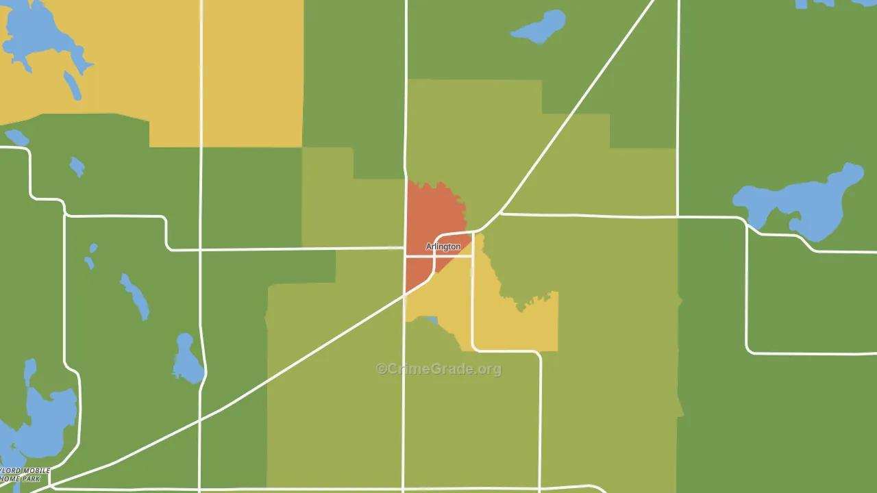 Arlington, MN Map of Theft Rates