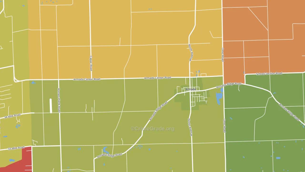 Armada, MI Map of Theft Rates