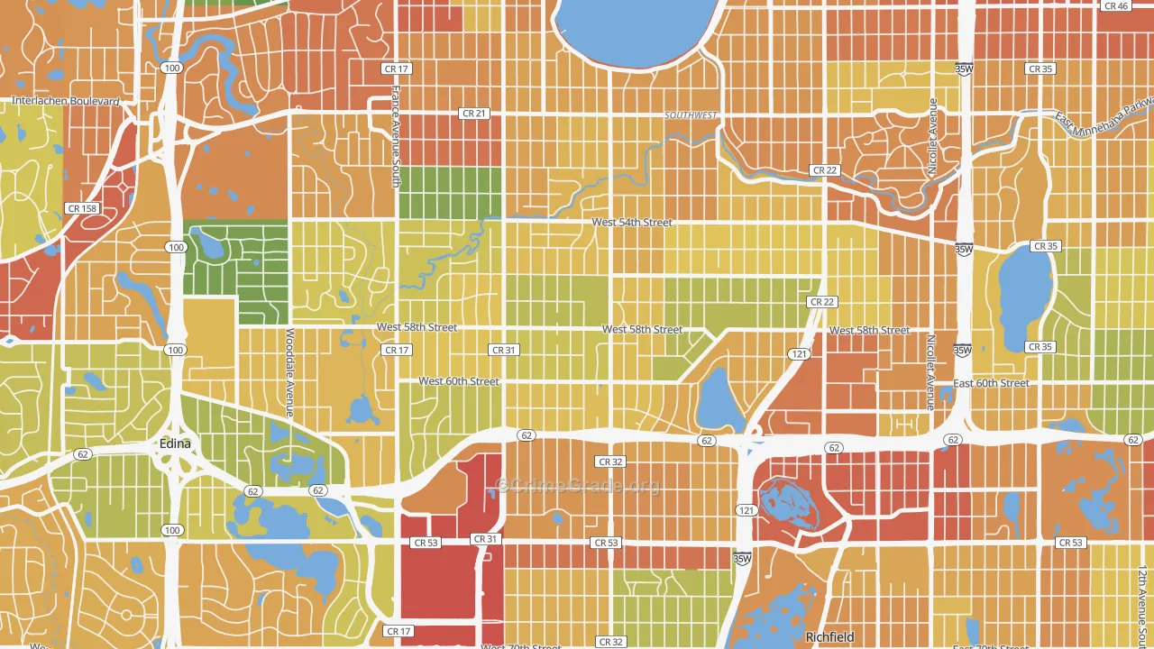 Armatage, Minneapolis, MN Map of Theft Rates