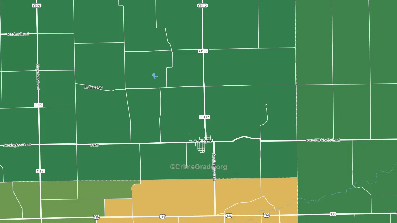 Armington, IL Map of Theft Rates