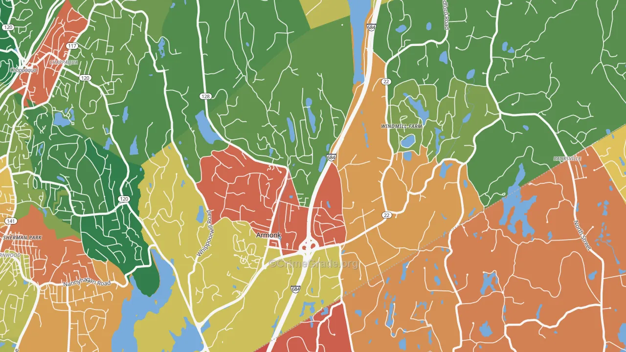Armonk, NY Map of Theft Rates