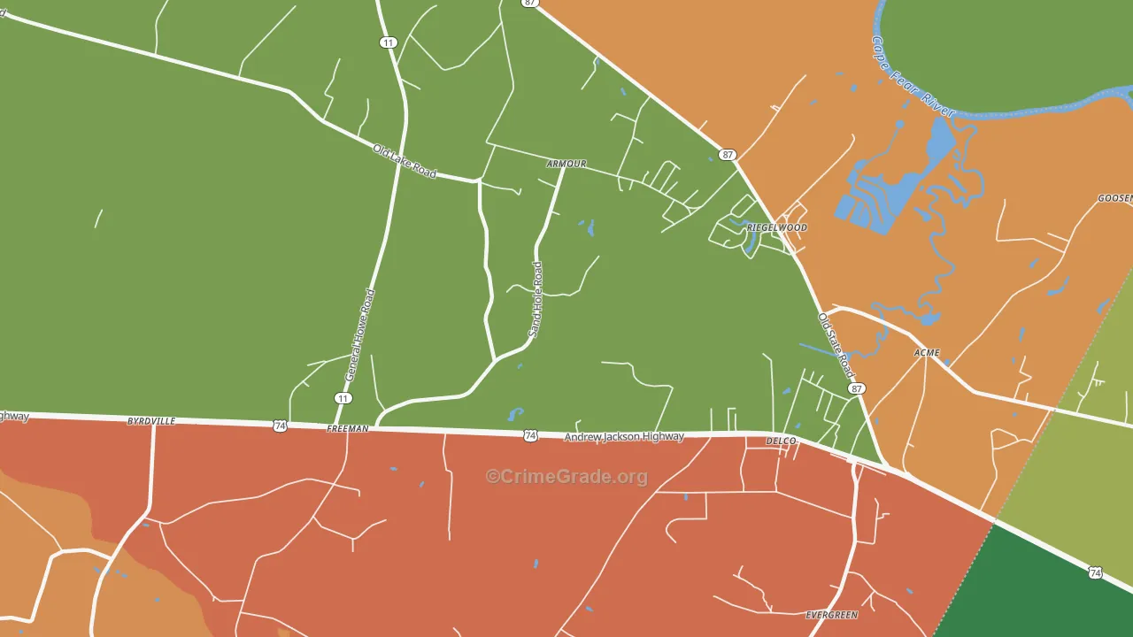 Armour, NC Map of Theft Rates