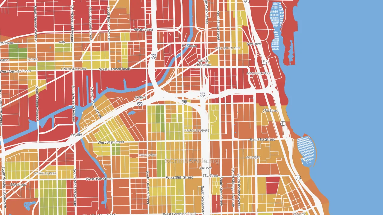 Armour Square, Chicago, IL Map of Theft Rates