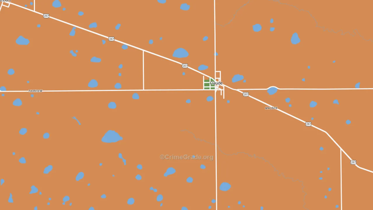 Armstrong County, TX Map of Theft Rates