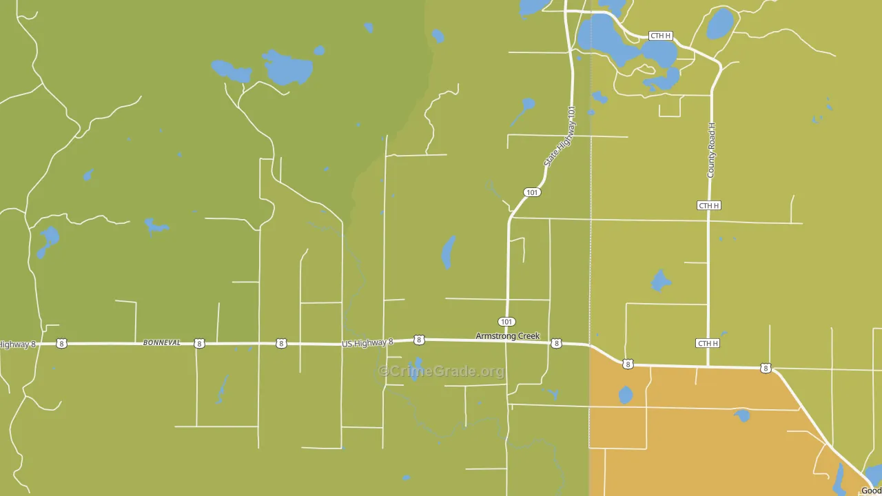 Armstrong Creek, WI Map of Theft Rates
