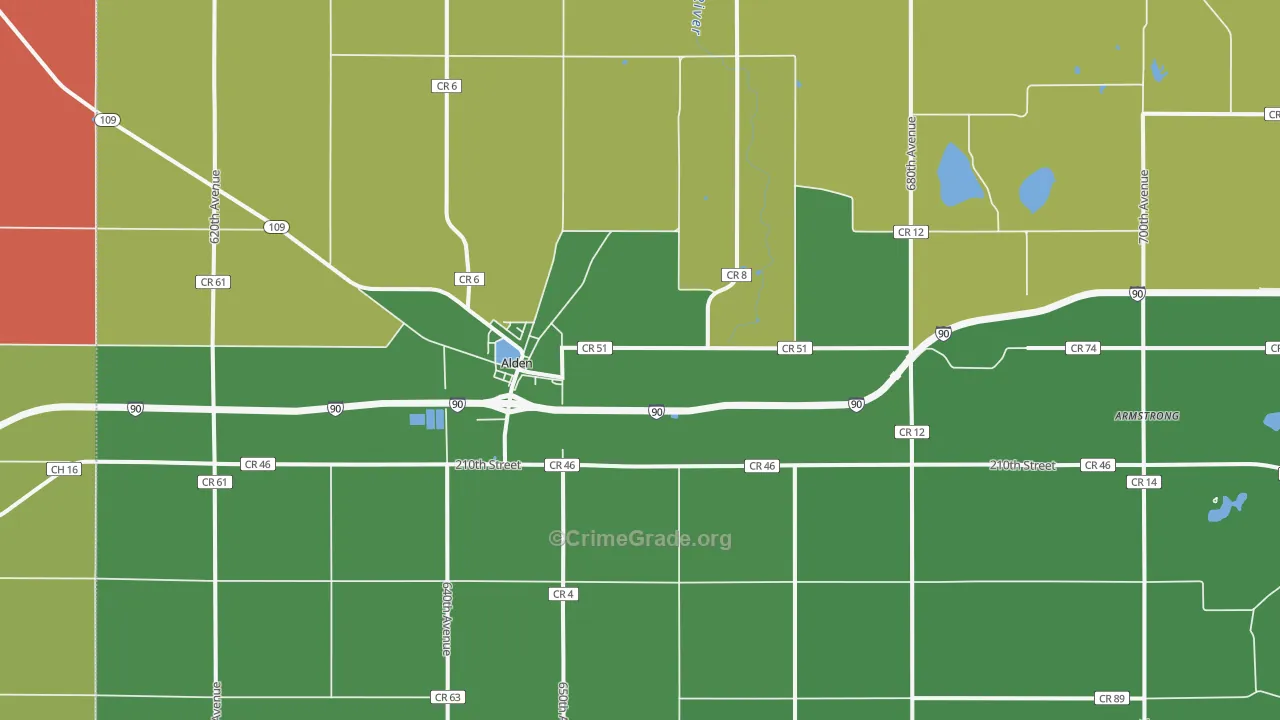 Armstrong, MN Map of Theft Rates