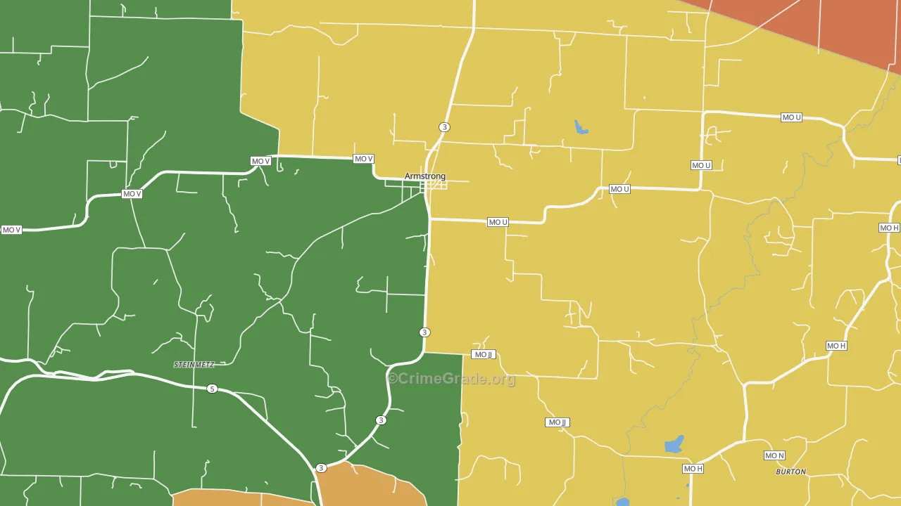 Armstrong, MO Map of Theft Rates