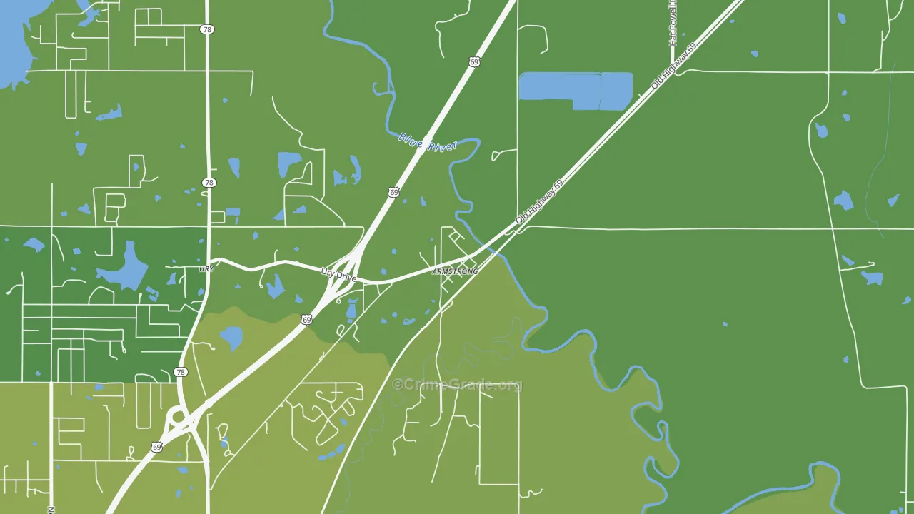 Armstrong, OK Map of Theft Rates