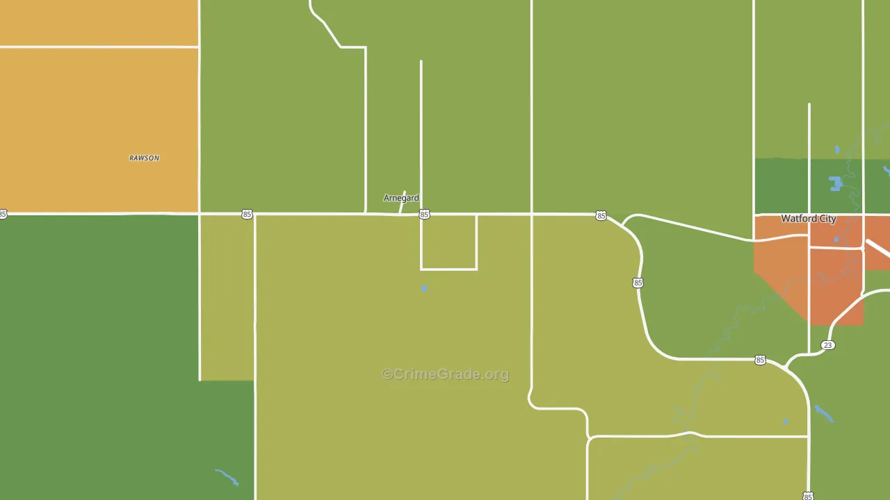 Arnegard, ND Map of Theft Rates