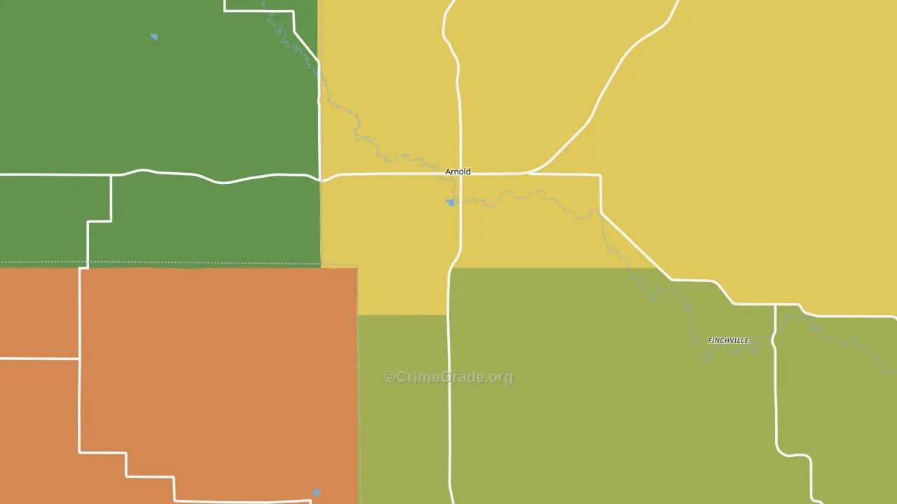 Arnold, NE Map of Theft Rates
