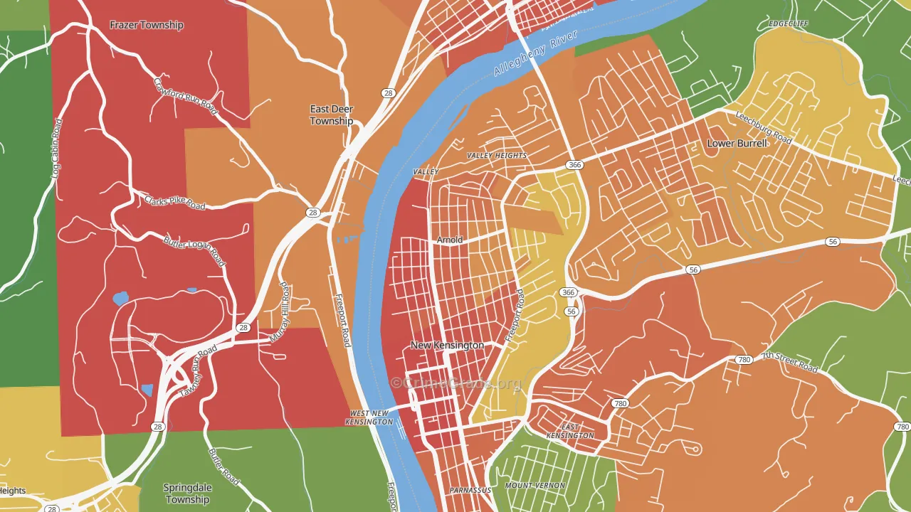 Arnold, PA Map of Theft Rates