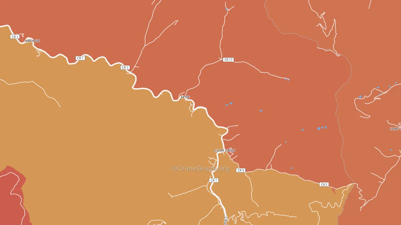 Artie, WV Map of Theft Rates