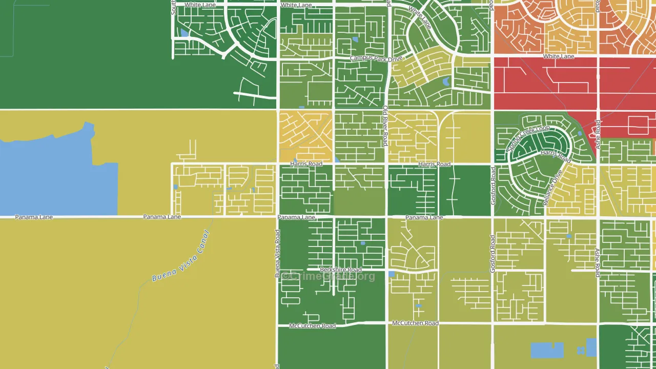 Artisan, Bakersfield, CA Map of Theft Rates