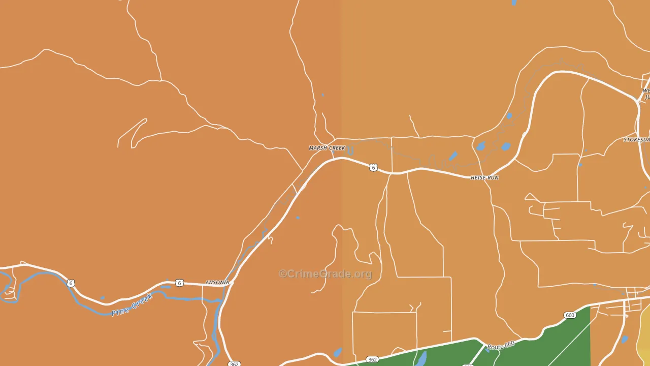 Asaph, PA Map of Theft Rates
