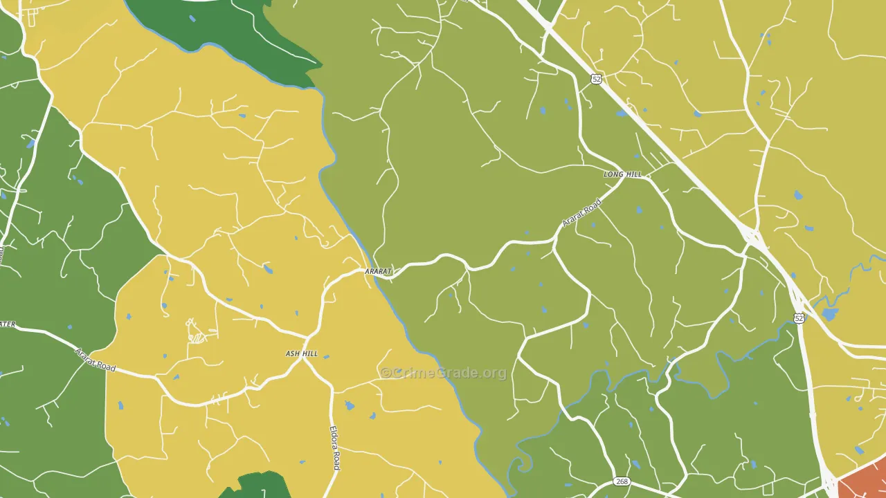 Ash Hill, NC Map of Theft Rates