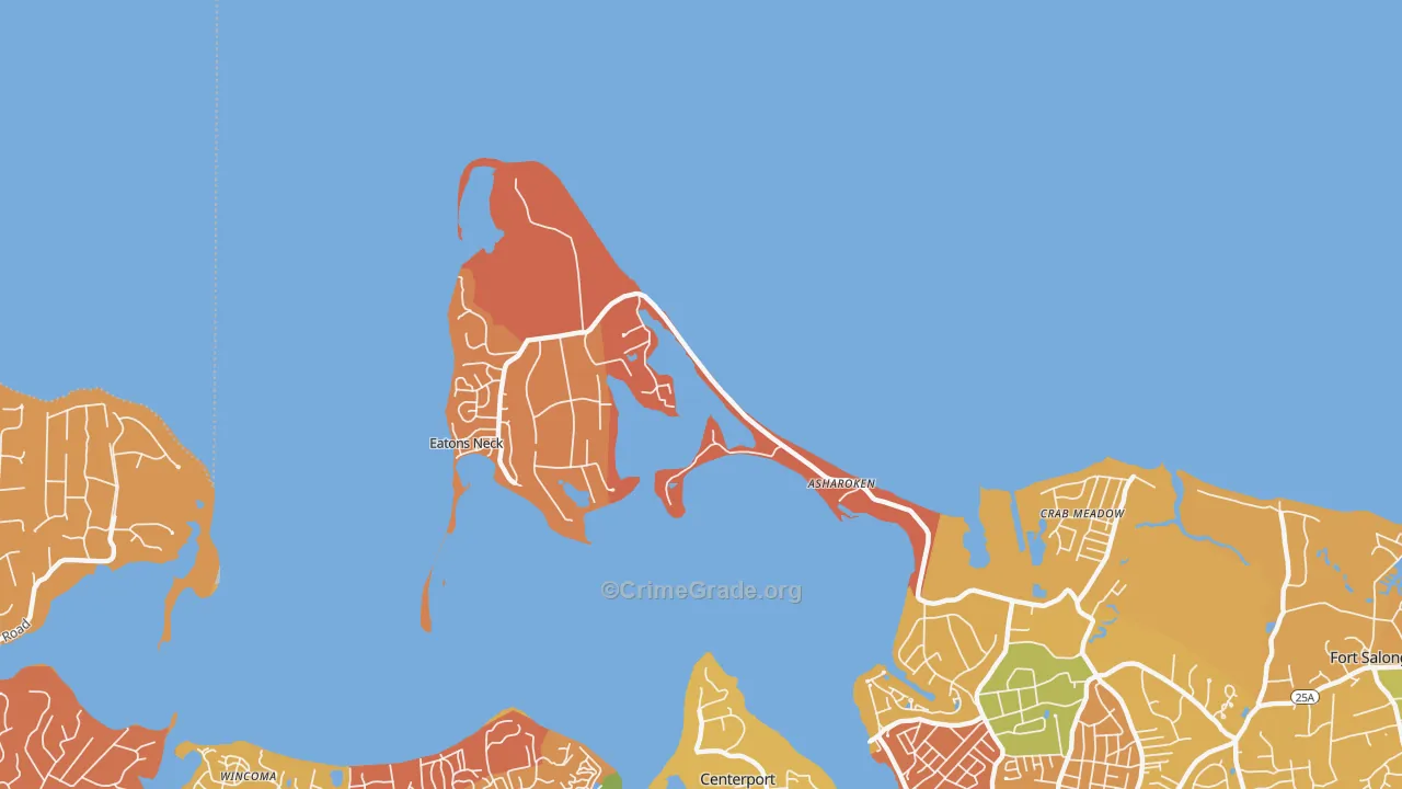 Asharoken, NY Map of Theft Rates