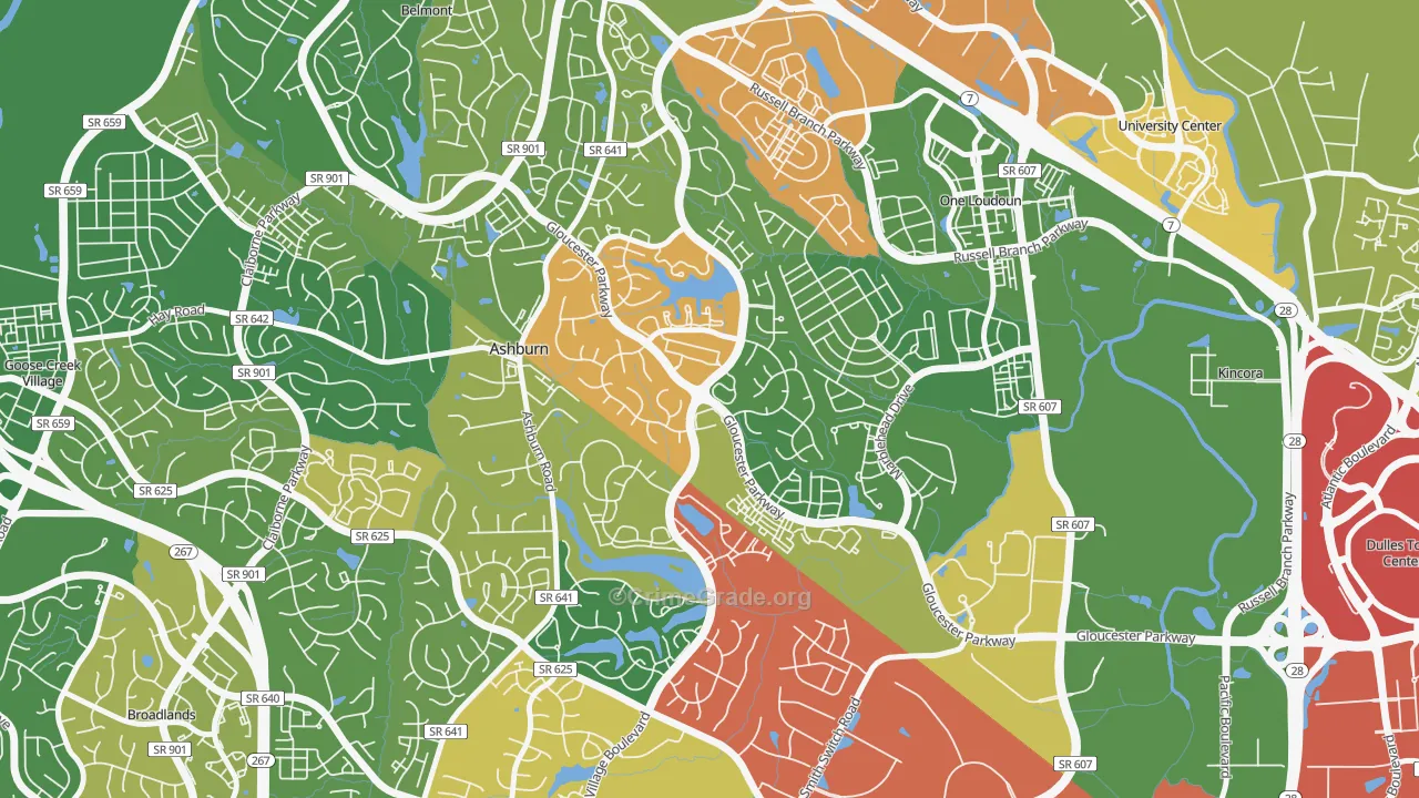 Ashburn Village, Ashburn, VA Map of Theft Rates