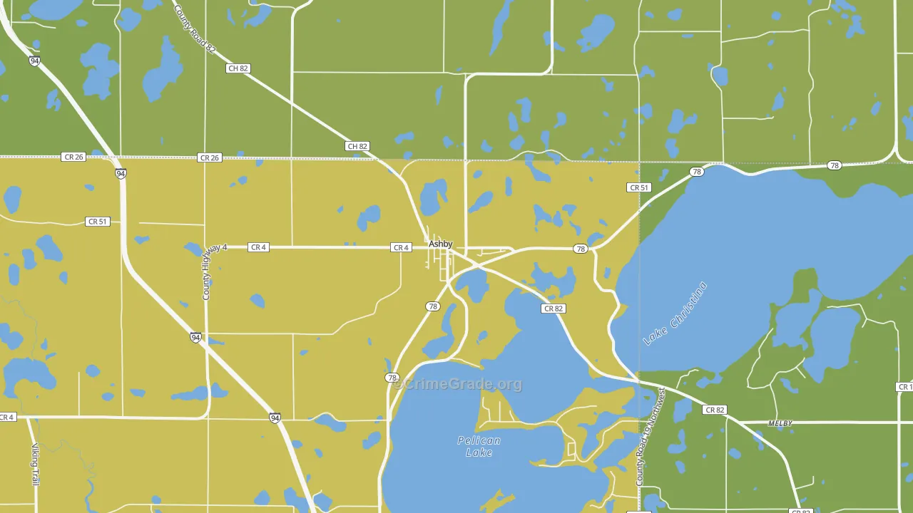 Ashby, MN Map of Theft Rates