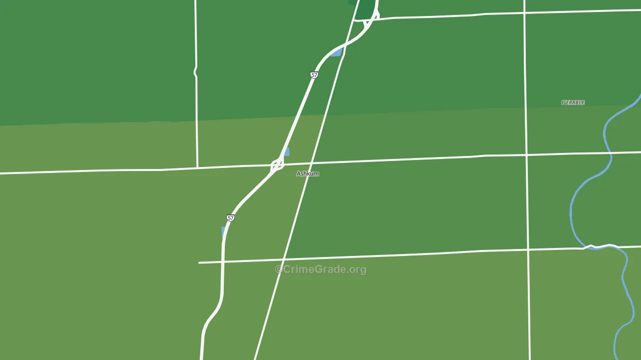 Ashkum, IL Map of Theft Rates