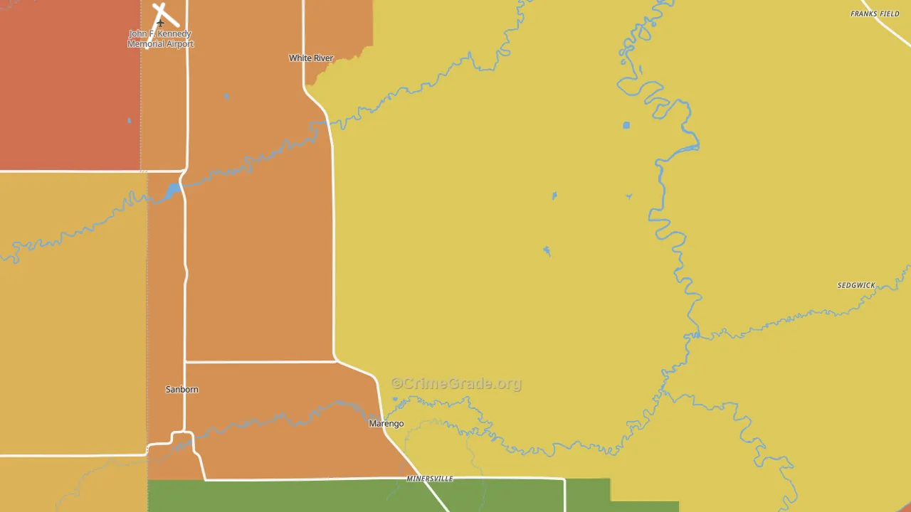 Ashland County, WI Map of Theft Rates