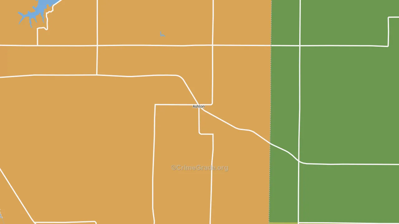 Ashton, NE Map of Theft Rates