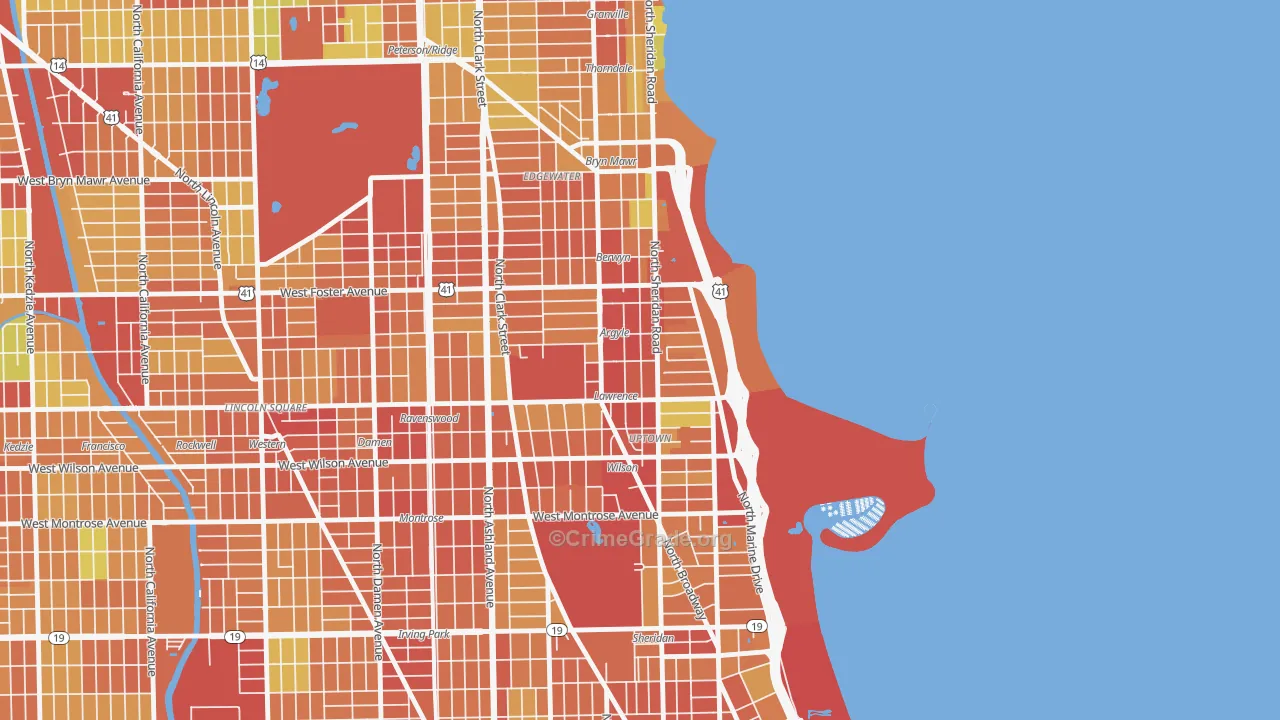 Asia on Argyle, Chicago, IL Map of Theft Rates
