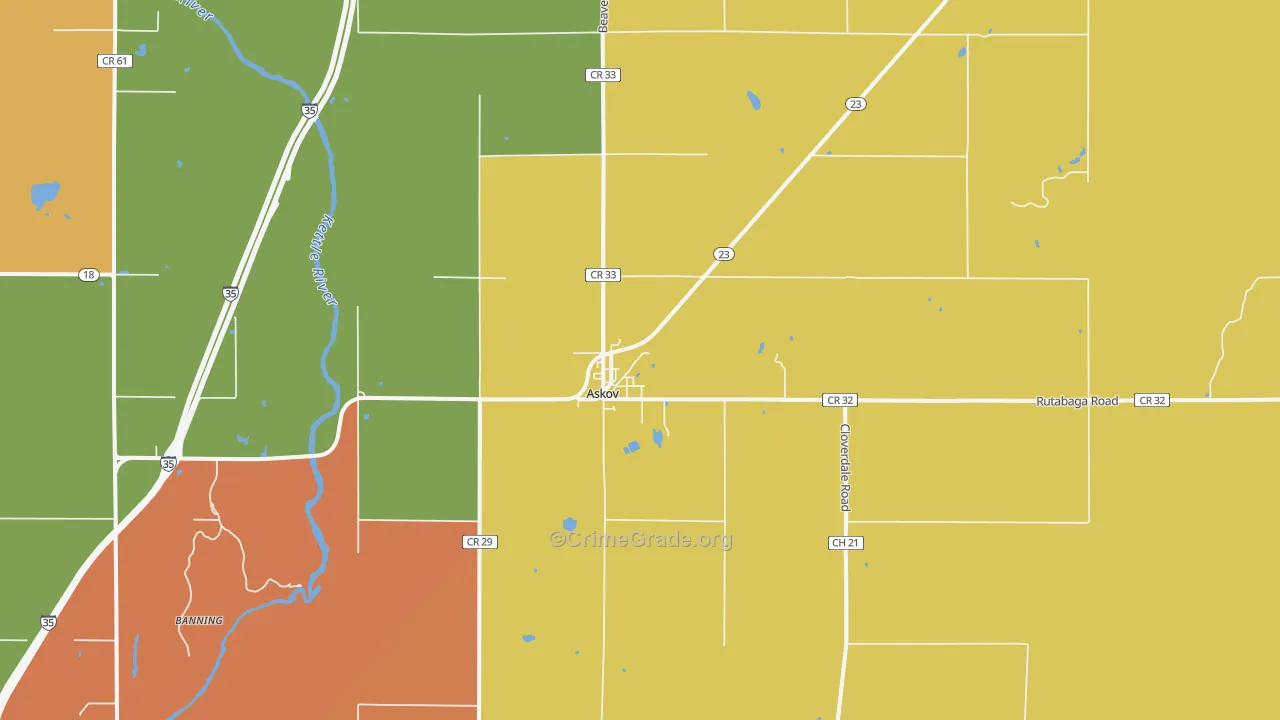 Askov, MN Map of Theft Rates