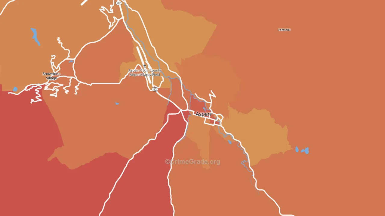 Aspen, CO Map of Theft Rates