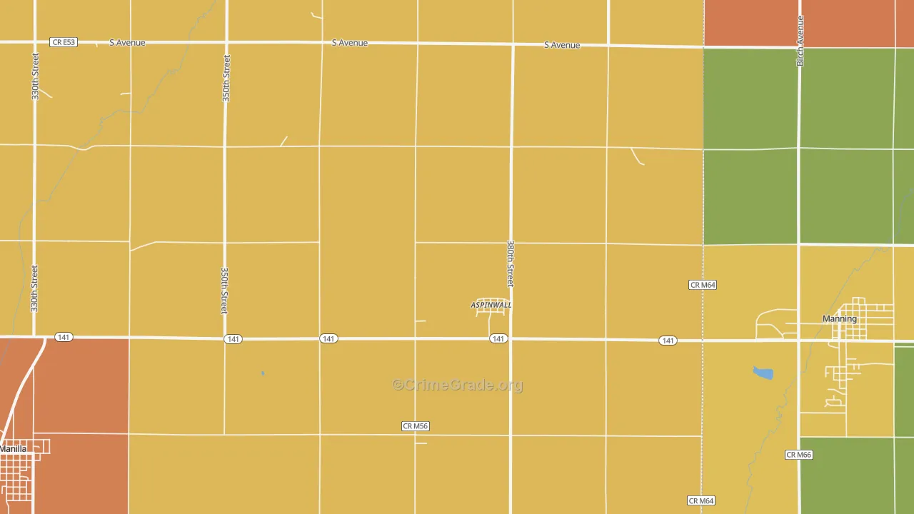 Aspinwall, IA Map of Theft Rates