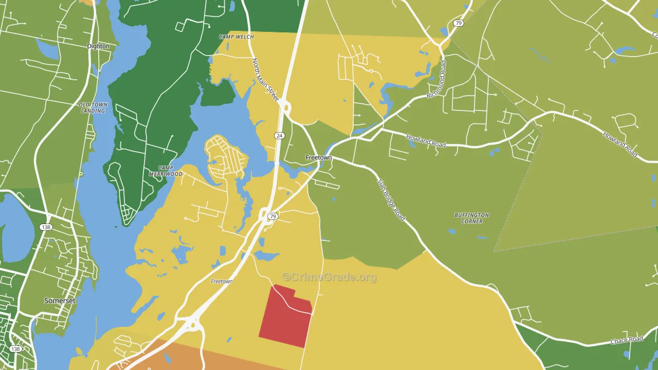 Assonet, MA Map of Theft Rates