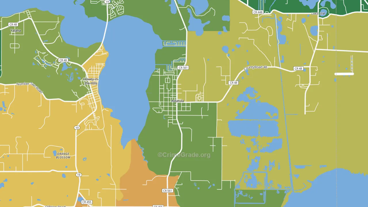 Astatula, FL Map of Theft Rates