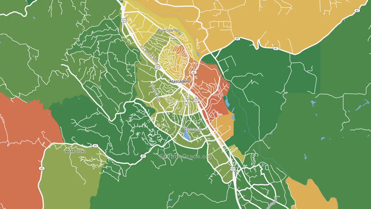 Atascadero, CA Map of Theft Rates